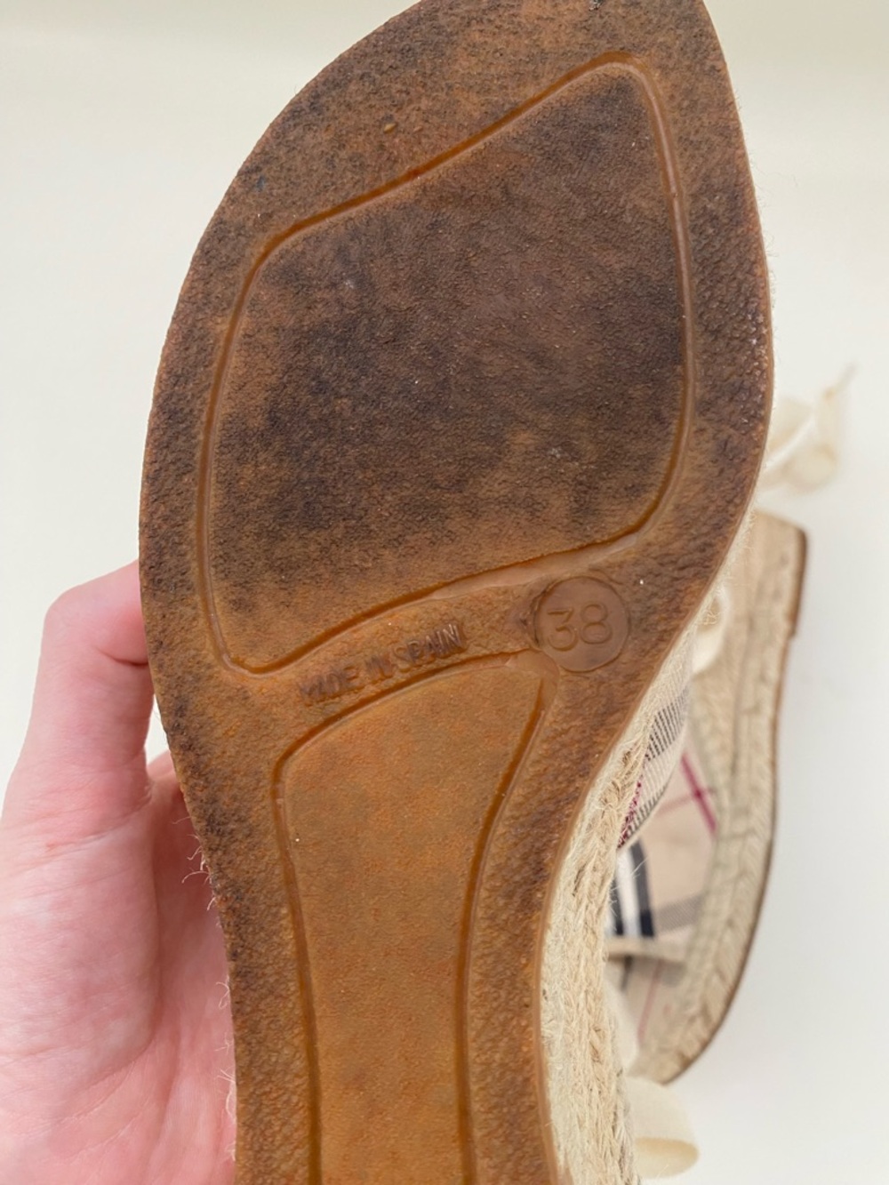Burberry Nova Check Espadrille Wedge Y2K Style - Picture 5 of 5